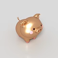 Cute Golden Pig Shaped Jewelry Ornaments With Shiny Surface For Decorative Use