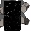 Modern Dining Table Set With Black Marble Top And Padded Chairs