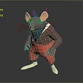 Cartoon Mouse Character With Brown Body Blue Hat Bandana Red Pants And White Shoes