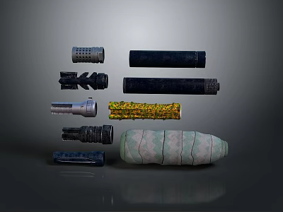 Suppressor Silencer Muffler Military Goods Military Equipment Military Supplies Arms 3d model