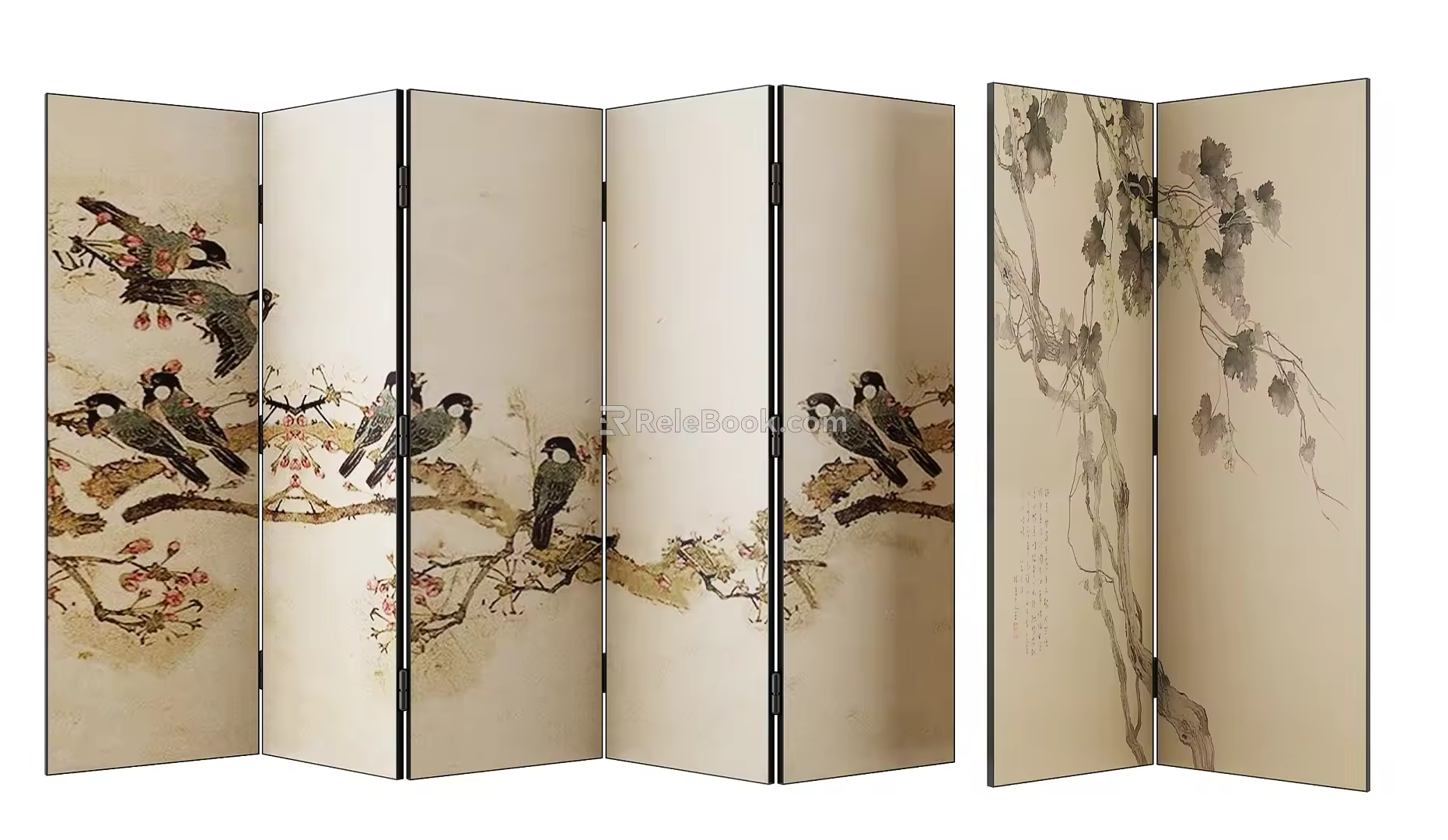 new chinese style screen 3d model