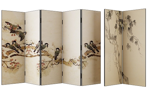 new chinese style screen 3d model