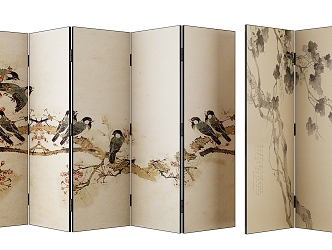 new chinese style screen 3d model