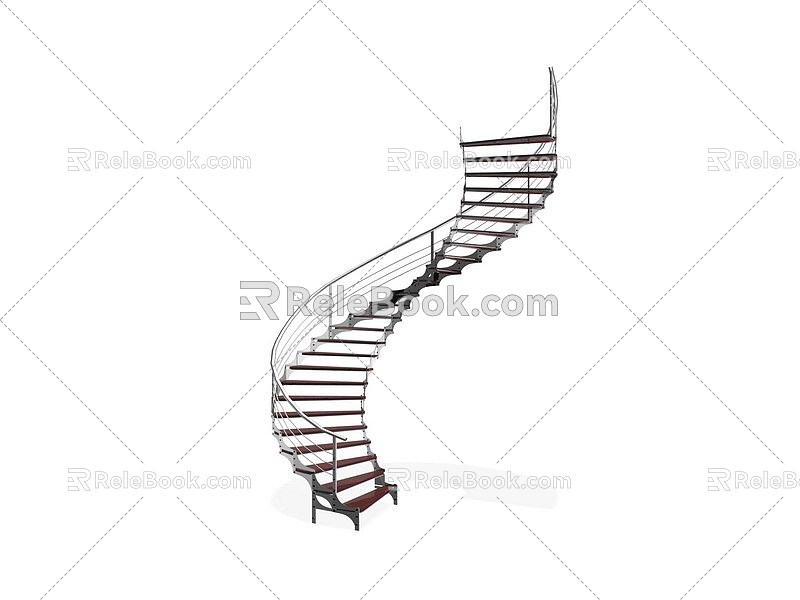 Stairs Rotating Stairs Glass Stairs Solid Wood Stairs Creative Stairs Stairs 3d model