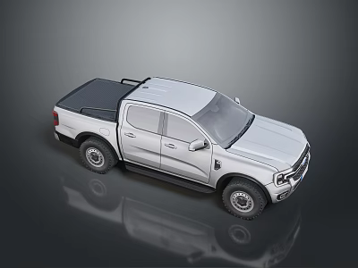 Silver Modern Double Cab Pickup Truck With Black Bed Cover Sleek Exterior Design 3d model Silver Modern Double Cab Pickup Truck With Black Bed Cover Sleek Exterior Design 3d model