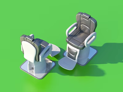 Two Massage Chairs With Modern Ergonomic Design And Comfortable Seats 3d model