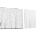 Sheer White Curtains With Two Different Transparencies And Light Filtering Design 3d model