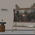 Mikon TV With Designer Antler Stand And Side Table In Modern Living Setup