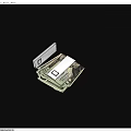 Sturdy Metal Card Holder Holding US Dollar Bills Securely On Blue Surface