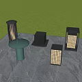 Outdoor Garden Patio Lights Modern Design Styles Illuminated With Greenery And Stone