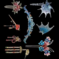 Traditional Chinese Decorative Pendants With Floral Butterfly Beads And Tassels Design