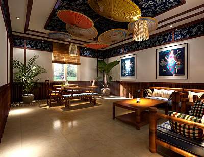 New Chinese Teahouse Yunnan Farm Teahouse 3d model