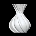 Elegant White Twisted Vase With Curved Texture For Modern Home Decoration