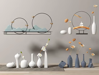 New Chinese vase ornaments 3d model