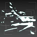Transparent Liquid Splash in Dynamic Abstract Fluid Form on Dark Background