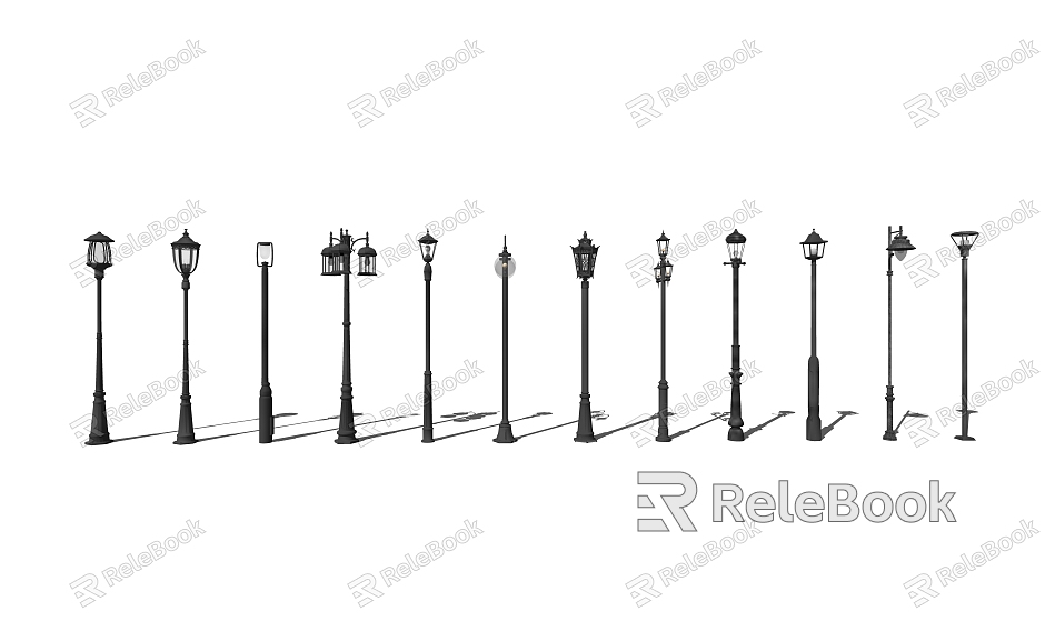 European-style iron street lamp model