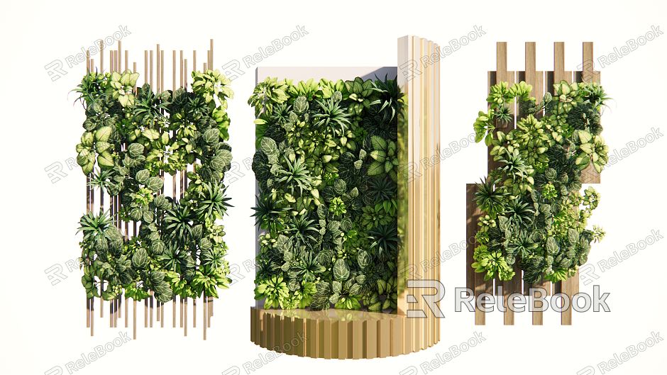 Modern Green Plant Wall Fujimoto model