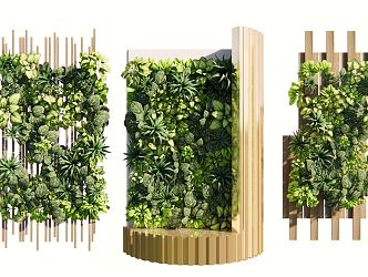 Modern Green Plant Wall Fujimoto 3d model