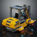 Yellow Industrial Forklift With Modern Cabin Design And Control Features
