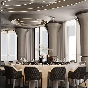 Western Restaurant Box Light Luxury Restaurant Box Dining Table and Chair Western Restaurant Dining Table and Chair Tableware More than Four People Dining Table and Chair Light Luxury Italian Style 3d model