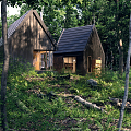 Modern wooden house forest cabin 3d model