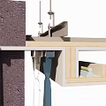 Modern node curtain box curved ceiling decoration process node 3d model