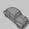 Vintage Cream Colored Beetle Car With Classic Design And Round Headlights