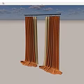 Orange And White Double Layer Window Curtains With Sheer Panels And Elegant Drape Design