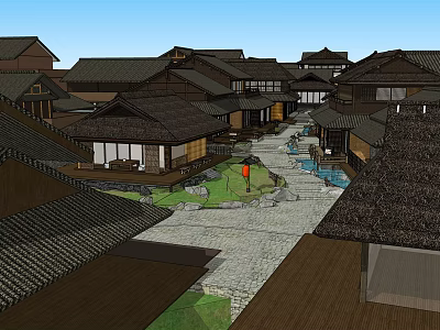 New Chinese Commercial Street Tang and Song Dynasty Town Japanese Town 3d model