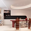 Modern Living And Dining Room Interior With Beige Sofa Round Coffee Table And Accent Chair