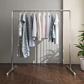 Modern Drying Rack Steel Pipe Drying Rack 3d model