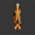 Designer Crafted Origami Style Orange Fox 3D Model With Geometric Details