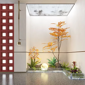 Modern Indoor Landscape Landscaping Landscape Setches Indoor Landscape Indoor Landscape Bryophytes Plant Heap 3d model