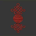 Traditional Red Chinese Knot Decorative Home Living Accessory With Intricate Knot Pattern And Circular Design
