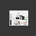 Cartoon Style Baby Nursery Room With Crib Colorful Toys Staircase Bookshelf And Wall Decorations