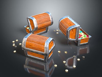 Cartoon Chest Treasure Chest Treasure Chest Jewelry Chest Cashbox Wooden Chest Game Chest Treasure Chest Pirate Chest 3d model