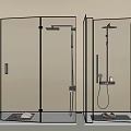Modern Transparent Glass Shower Enclosure with Stylish Shower Head and Chrome Fixtures