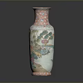 Artistic Hand Carved Porcelain Vase Featuring Landscape Deer and Lotus Patterns