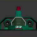 Green And Red Futuristic Model With Aerodynamic Design And Number 33