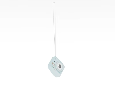 Light Blue Square Decorative Ornament Set With Hanging Metal Rod for Home Decor 3d model