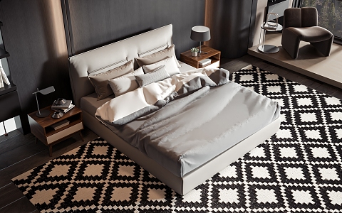 Style Commodity Bed 3d model