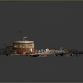 Desert Wasteland Diorama With Rustic Shack Barrels And Old Vehicles