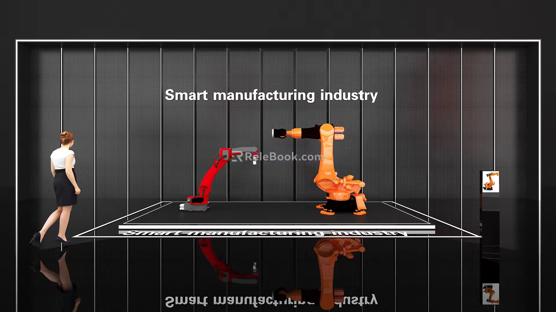 Modern Robot Arm Robot Arm Booth 3d model