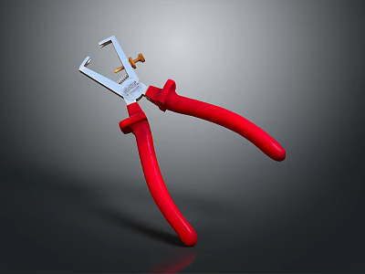 Red Handle Pliers Tool Holding Screw For DIY Repair Projects 3d model