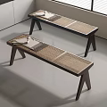 New Chinese Style Bed End Stool Combination Bench Sofa Stool Shoe Changing Stool 3d model