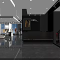 Modern Spacious Clothing Store Interior With Mannequins Display Shelves And Sofa