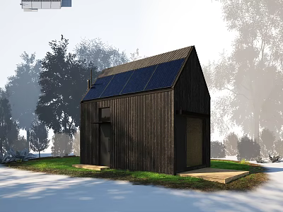 Architecture Modern Residential Building Flat Wooden House Independent Residence Villa 3d model