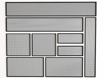 Metal Railings Featuring Various Decorative Mesh Patterns and Design Options for Versatile Use 3d model