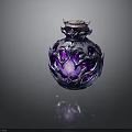 Ornate Decorative Vase With Purple Glowing Core Blue Intricate Patterns And Crown Top