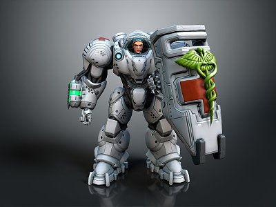 Modern Game Role Medical Soldier Sci-fi Medical Soldier Sci-fi Nurse Starcraft Nurse 3d model